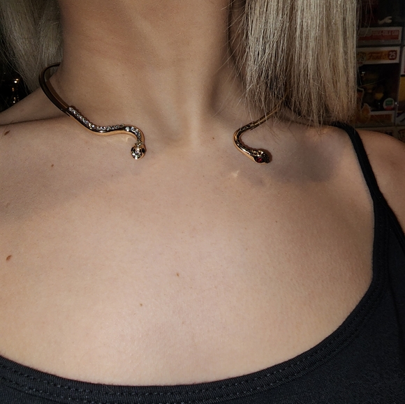 NWT Dolls Kill Sexy , Bad Ass 2 Headed Snake Necklace , - Picture 6 of 9